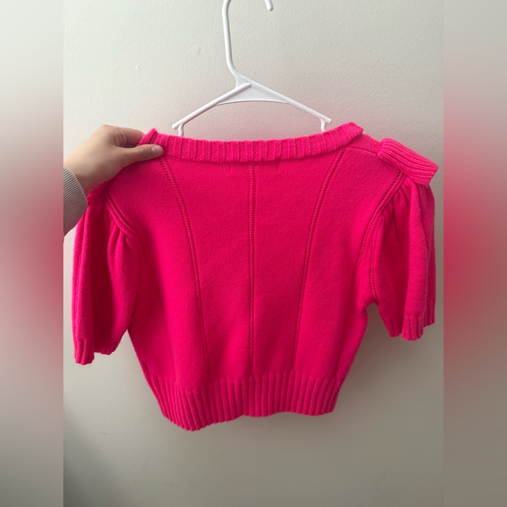 Pink Ruffle-Trim Knit Sweater - Picture 2 of 3